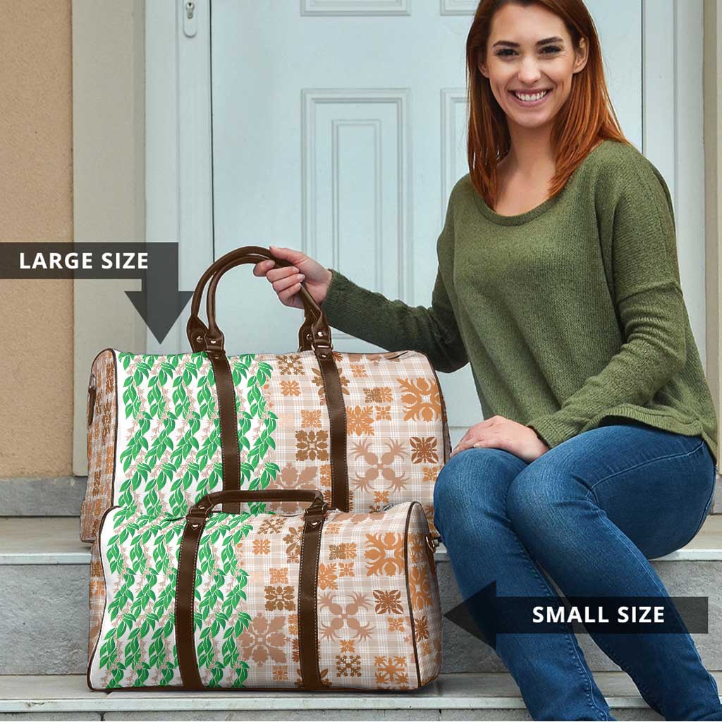 Aloha Hawaii Palaka Tuberose Lei Travel Bag Hawaiian Quilt Seamless Style - Polynesian Pride