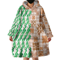Aloha Hawaii Palaka Tuberose Lei Wearable Blanket Hoodie Hawaiian Quilt Seamless Style LT14 - Polynesian Pride