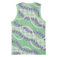 Pastel Green Hawaii Palaka Honohono Pikake Basketball Jersey Hawaiian Orchid Lei Polynesian Pattern LT14 - Polynesian Pride