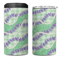 Pastel Green Hawaii Palaka Honohono Pikake 4 in 1 Can Cooler Tumbler Hawaiian Orchid Lei Polynesian Pattern LT14 One Size: 16 oz Pastel Green - Polynesian Pride