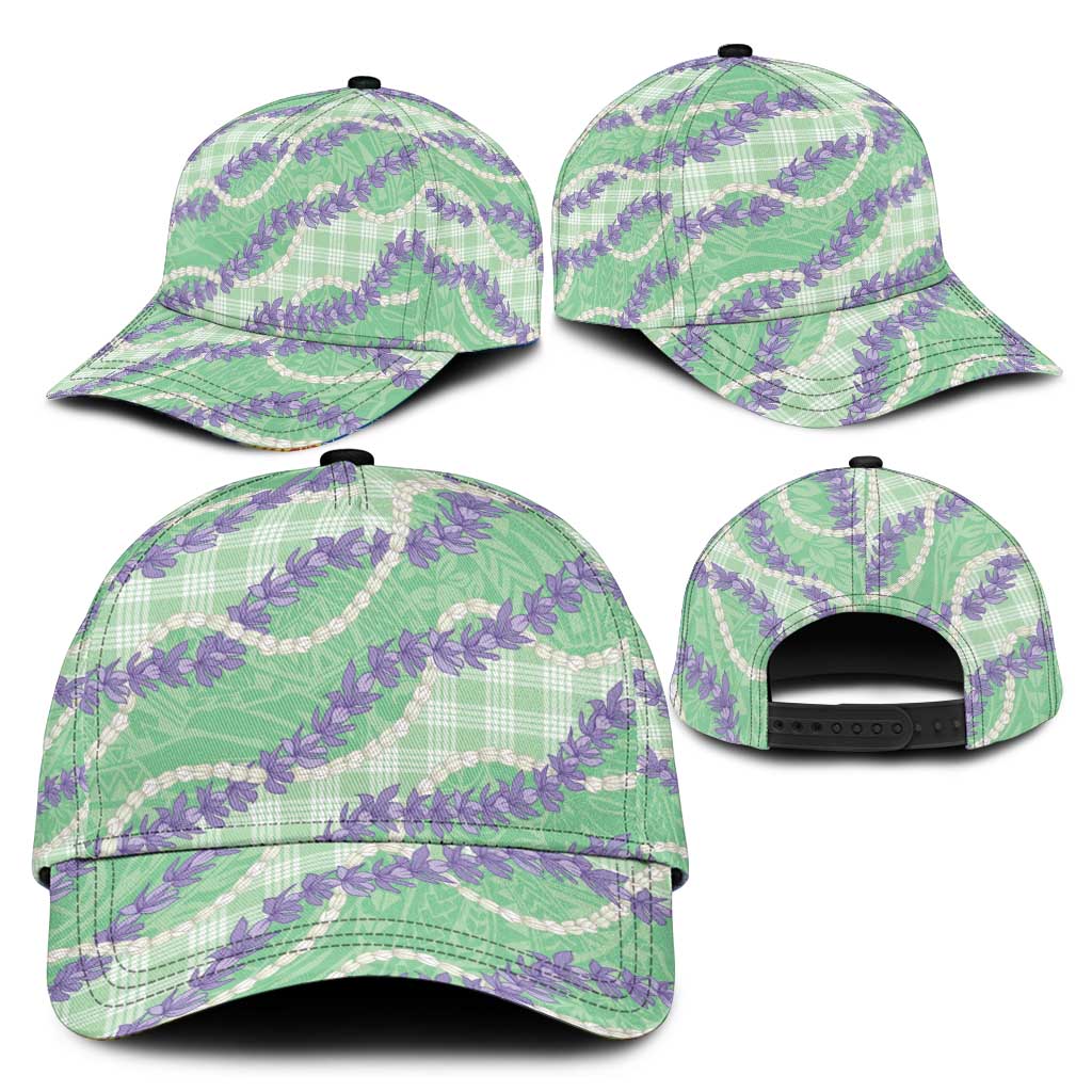 Pastel Green Hawaii Palaka Honohono Pikake Classic Cap Hawaiian Orchid Lei Polynesian Pattern LT14 - Polynesian Pride