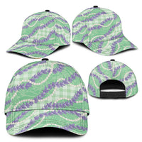 Pastel Green Hawaii Palaka Honohono Pikake Classic Cap Hawaiian Orchid Lei Polynesian Pattern LT14 - Polynesian Pride