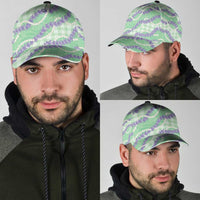 Pastel Green Hawaii Palaka Honohono Pikake Classic Cap Hawaiian Orchid Lei Polynesian Pattern LT14 - Polynesian Pride