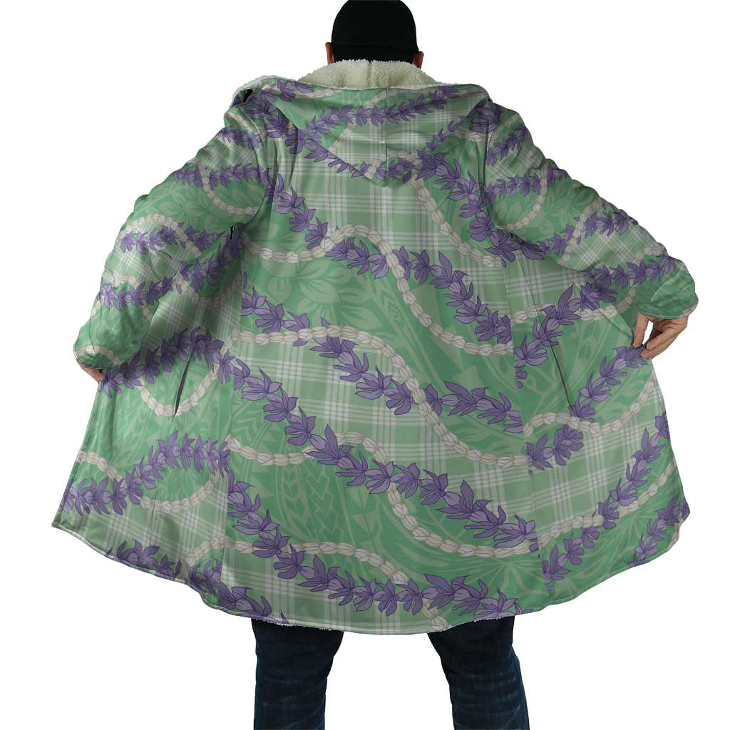 Pastel Green Hawaii Palaka Honohono Pikake Cloak Hawaiian Orchid Lei Polynesian Pattern - Polynesian Pride