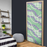 Pastel Green Hawaii Palaka Honohono Pikake Door Cover Hawaiian Orchid Lei Polynesian Pattern LT14 - Polynesian Pride