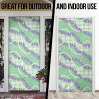 Pastel Green Hawaii Palaka Honohono Pikake Door Cover Hawaiian Orchid Lei Polynesian Pattern LT14 - Polynesian Pride