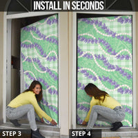 Pastel Green Hawaii Palaka Honohono Pikake Door Cover Hawaiian Orchid Lei Polynesian Pattern LT14 - Polynesian Pride