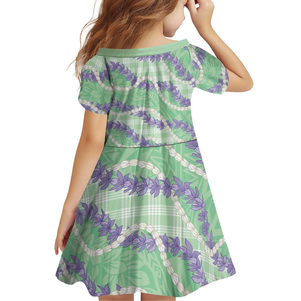 Pastel Green Hawaii Palaka Honohono Pikake Family Matching Mermaid Dress and Hawaiian Shirt Hawaiian Orchid Lei Polynesian Pattern LT14 - Polynesian Pride