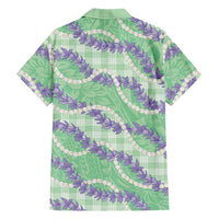 Pastel Green Hawaii Palaka Honohono Pikake Family Matching Tank Maxi Dress and Hawaiian Shirt Hawaiian Orchid Lei Polynesian Pattern LT14 - Polynesian Pride