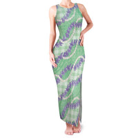 Pastel Green Hawaii Palaka Honohono Pikake Family Matching Tank Maxi Dress and Hawaiian Shirt Hawaiian Orchid Lei Polynesian Pattern LT14 Pastel Green - Polynesian Pride