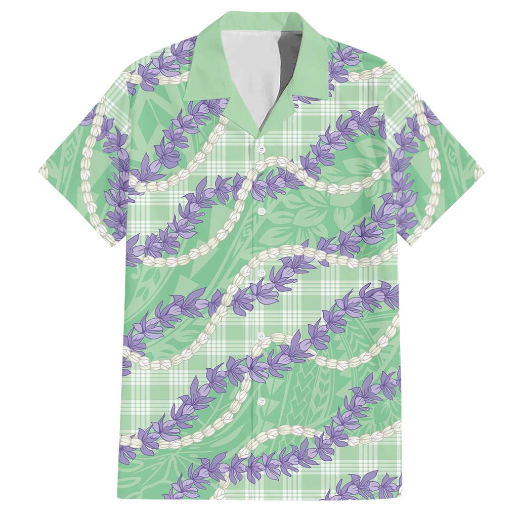 Pastel Green Hawaii Palaka Honohono Pikake Hawaiian Shirt Hawaiian Orchid Lei Polynesian Pattern LT14 Pastel Green - Polynesian Pride