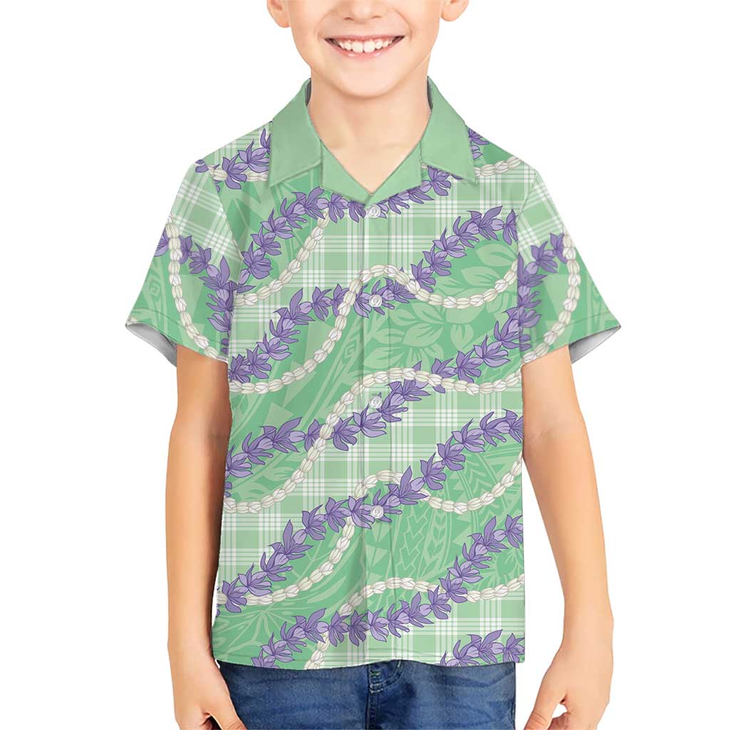 Pastel Green Hawaii Palaka Honohono Pikake Hawaiian Shirt Hawaiian Orchid Lei Polynesian Pattern LT14 - Polynesian Pride