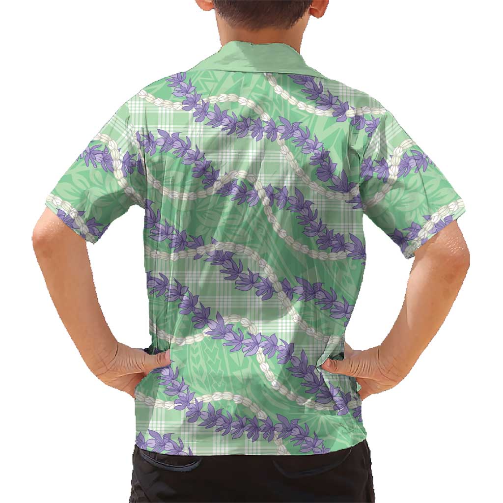 Pastel Green Hawaii Palaka Honohono Pikake Hawaiian Shirt Hawaiian Orchid Lei Polynesian Pattern LT14 - Polynesian Pride