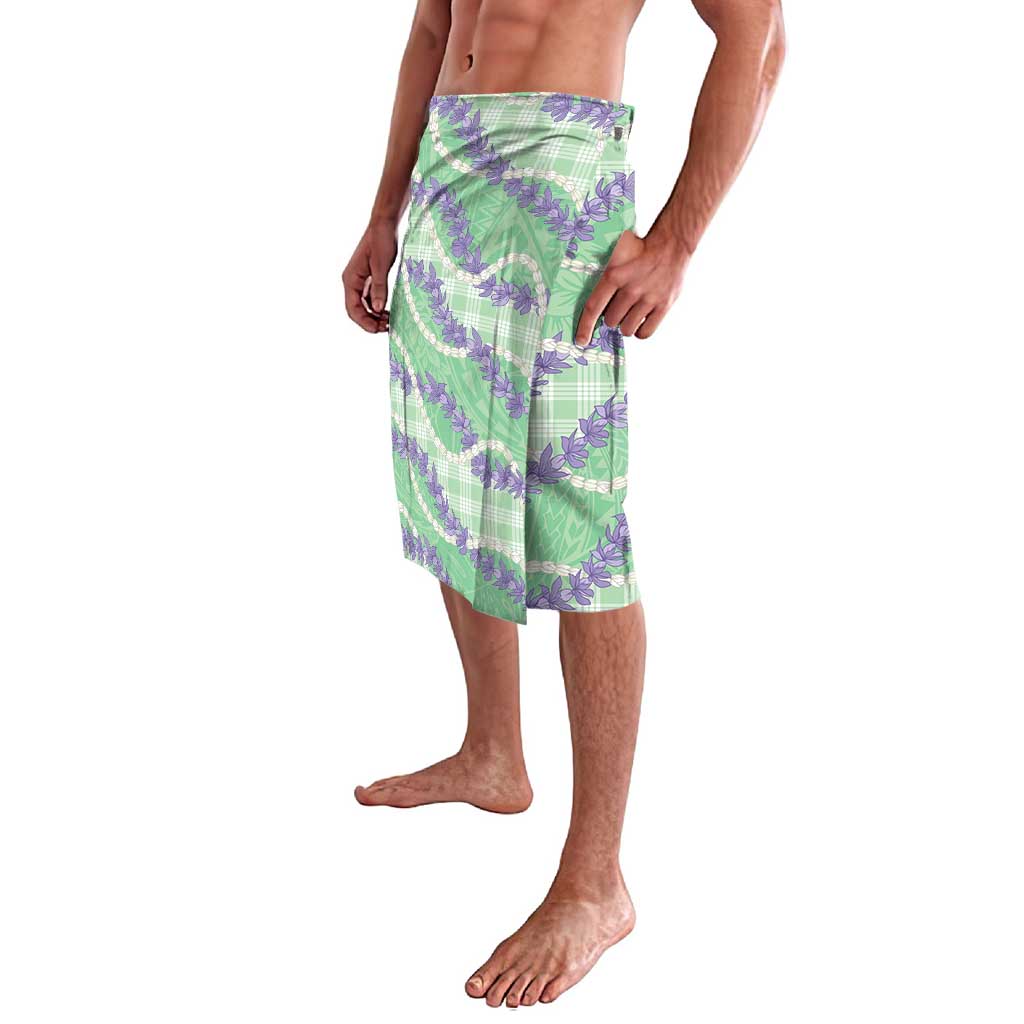 Pastel Green Hawaii Palaka Honohono Pikake Lavalava Hawaiian Orchid Lei Polynesian Pattern - Polynesian Pride