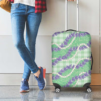 Pastel Green Hawaii Palaka Honohono Pikake Luggage Cover Hawaiian Orchid Lei Polynesian Pattern LT14 - Polynesian Pride