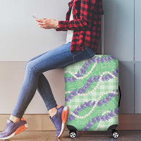 Pastel Green Hawaii Palaka Honohono Pikake Luggage Cover Hawaiian Orchid Lei Polynesian Pattern LT14 - Polynesian Pride