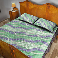 Pastel Green Hawaii Palaka Honohono Pikake Quilt Bed Set Hawaiian Orchid Lei Polynesian Pattern - Polynesian Pride