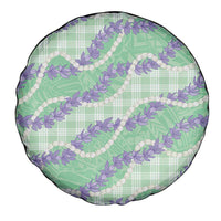 Pastel Green Hawaii Palaka Honohono Pikake Spare Tire Cover Hawaiian Orchid Lei Polynesian Pattern LT14 - Polynesian Pride