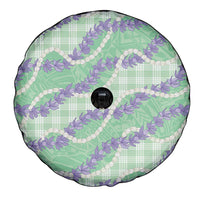 Pastel Green Hawaii Palaka Honohono Pikake Spare Tire Cover Hawaiian Orchid Lei Polynesian Pattern LT14 - Polynesian Pride