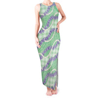 Pastel Green Hawaii Palaka Honohono Pikake Tank Maxi Dress Hawaiian Orchid Lei Polynesian Pattern LT14 Women Pastel Green - Polynesian Pride