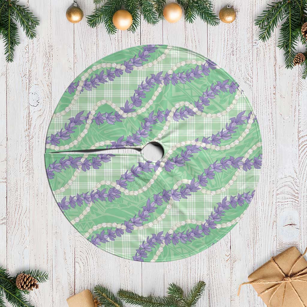 Pastel Green Hawaii Palaka Honohono Pikake Tree Skirt Hawaiian Orchid Lei Polynesian Pattern LT14 Casual Pastel Green - Polynesian Pride