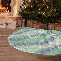 Pastel Green Hawaii Palaka Honohono Pikake Tree Skirt Hawaiian Orchid Lei Polynesian Pattern LT14 - Polynesian Pride
