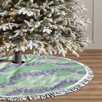 Pastel Green Hawaii Palaka Honohono Pikake Tree Skirt Hawaiian Orchid Lei Polynesian Pattern LT14 - Polynesian Pride