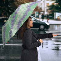 Pastel Green Hawaii Palaka Honohono Pikake Umbrella Hawaiian Orchid Lei Polynesian Pattern LT14 - Polynesian Pride