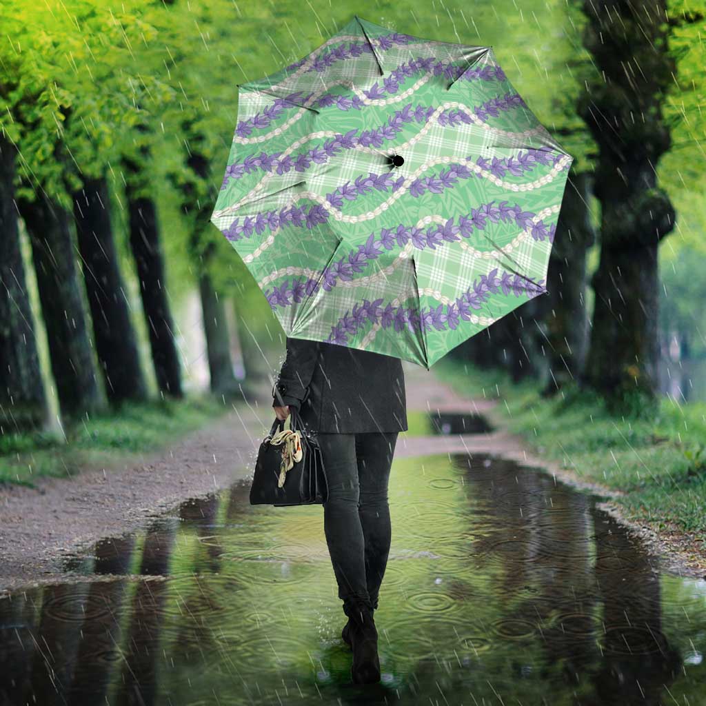 Pastel Green Hawaii Palaka Honohono Pikake Umbrella Hawaiian Orchid Lei Polynesian Pattern LT14 - Polynesian Pride
