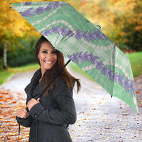 Pastel Green Hawaii Palaka Honohono Pikake Umbrella Hawaiian Orchid Lei Polynesian Pattern LT14 - Polynesian Pride