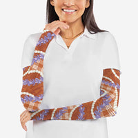 Orange Hawaii Palaka Honohono Pikake Arm Sleeves Hawaiian Orchid Lei Polynesian Pattern LT14 - Polynesian Pride