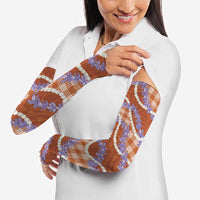 Orange Hawaii Palaka Honohono Pikake Arm Sleeves Hawaiian Orchid Lei Polynesian Pattern LT14 - Polynesian Pride