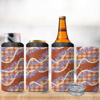 Orange Hawaii Palaka Honohono Pikake 4 in 1 Can Cooler Tumbler Hawaiian Orchid Lei Polynesian Pattern LT14 - Polynesian Pride