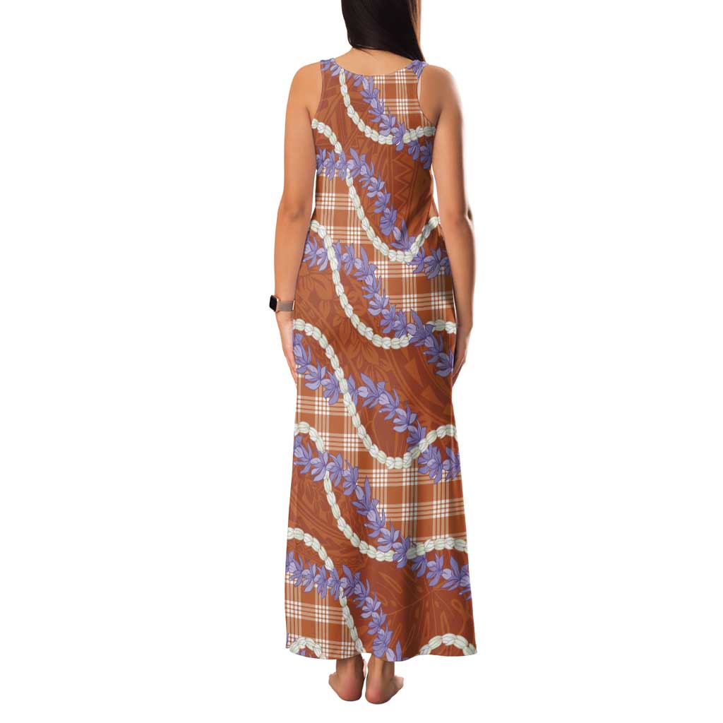 Orange Hawaii Palaka Honohono Pikake Family Matching Tank Maxi Dress and Hawaiian Shirt Hawaiian Orchid Lei Polynesian Pattern LT14 - Polynesian Pride