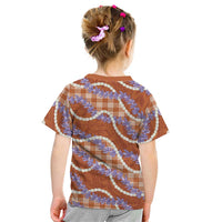 Orange Hawaii Palaka Honohono Pikake Kid T Shirt Hawaiian Orchid Lei Polynesian Pattern - Polynesian Pride