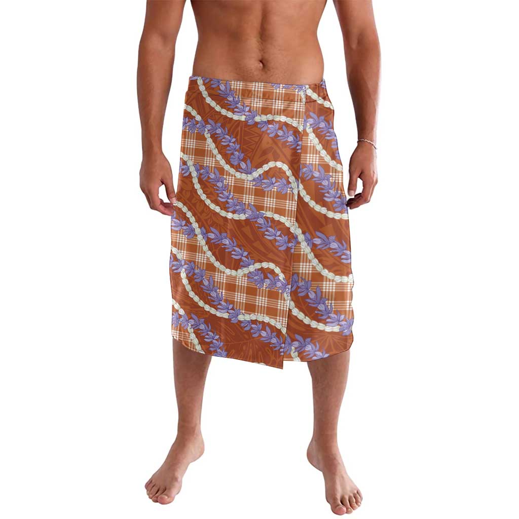 Orange Hawaii Palaka Honohono Pikake Lavalava Hawaiian Orchid Lei Polynesian Pattern - Polynesian Pride