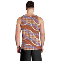 Orange Hawaii Palaka Honohono Pikake Men Tank Top Hawaiian Orchid Lei Polynesian Pattern LT14 - Polynesian Pride