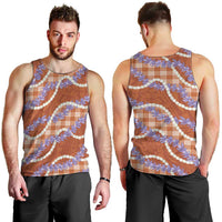 Orange Hawaii Palaka Honohono Pikake Men Tank Top Hawaiian Orchid Lei Polynesian Pattern LT14 - Polynesian Pride