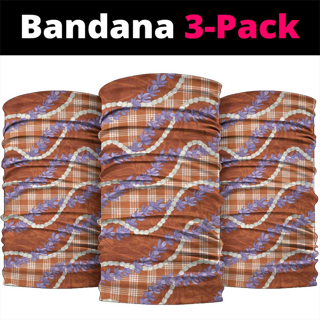 Orange Hawaii Palaka Honohono Pikake Neck Gaiter Hawaiian Orchid Lei Polynesian Pattern LT14 package One Size: 25*50cm Orange - Polynesian Pride
