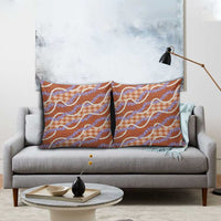 Orange Hawaii Palaka Honohono Pikake Pillow Cover Hawaiian Orchid Lei Polynesian Pattern LT14 - Polynesian Pride
