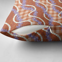 Orange Hawaii Palaka Honohono Pikake Pillow Cover Hawaiian Orchid Lei Polynesian Pattern LT14 - Polynesian Pride