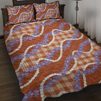 Orange Hawaii Palaka Honohono Pikake Quilt Bed Set Hawaiian Orchid Lei Polynesian Pattern LT14 Orange - Polynesian Pride