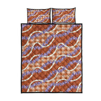 Orange Hawaii Palaka Honohono Pikake Quilt Bed Set Hawaiian Orchid Lei Polynesian Pattern LT14 - Polynesian Pride