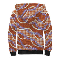 Orange Hawaii Palaka Honohono Pikake Sherpa Hoodie Hawaiian Orchid Lei Polynesian Pattern LT14 - Polynesian Pride