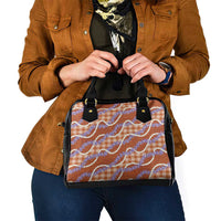 Orange Hawaii Palaka Honohono Pikake Shoulder Handbag Hawaiian Orchid Lei Polynesian Pattern - Polynesian Pride