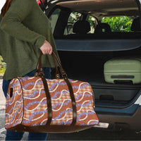 Orange Hawaii Palaka Honohono Pikake Travel Bag Hawaiian Orchid Lei Polynesian Pattern - Polynesian Pride