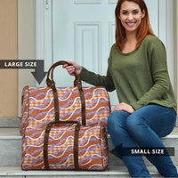 Orange Hawaii Palaka Honohono Pikake Travel Bag Hawaiian Orchid Lei Polynesian Pattern - Polynesian Pride