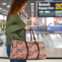 Orange Hawaii Palaka Honohono Pikake Travel Bag Hawaiian Orchid Lei Polynesian Pattern - Polynesian Pride