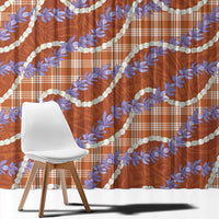 Orange Hawaii Palaka Honohono Pikake Window Curtain Hawaiian Orchid Lei Polynesian Pattern LT14 - Polynesian Pride
