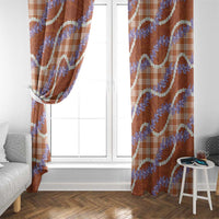 Orange Hawaii Palaka Honohono Pikake Window Curtain Hawaiian Orchid Lei Polynesian Pattern LT14 - Polynesian Pride